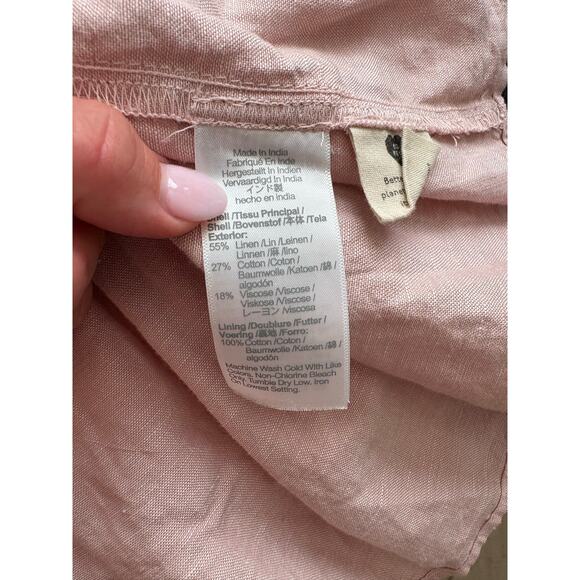 Madewell Linen Blend Lorelai Mini Dress Dusty Blush Pink Size L - Picture 9 of 12